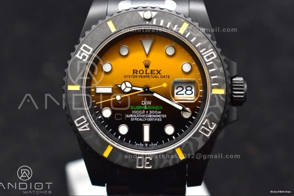 DLC VSF Popular Submariner VS Bracelet on Yellow DLC Best Black Edition DIW Dial 1:1 476 0416